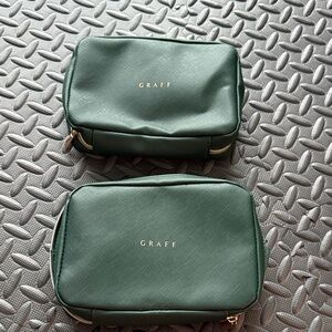 GRAFF Dark Green Zip Pouches - Set of 2